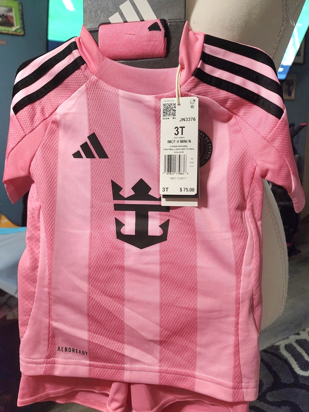 adidas Pink Kids Soccer Jersey 3 Piece Sz 3T NWT Messi